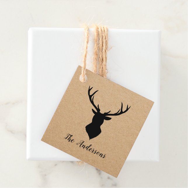 Rustikales Schwarzwild | Kraft | Familienname Geschenkanhänger (Beispiel)