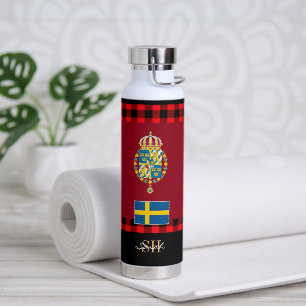 Rustikales schwedisches Vakuum, schwedische Flagge Trinkflasche