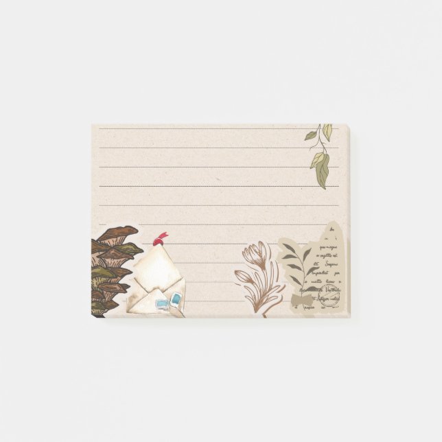 Rustikales Scrapbook Kraft Papier Collage Antique  Post-it Klebezettel (Vorderseite)