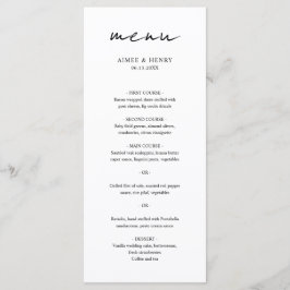 Rustikales Script-Foto Moderne Hochzeit Menükarte