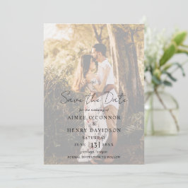 Rustikales Script-Foto Moderne Hochzeit Save The Date