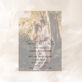Rustikales Script-Foto Moderne Hochzeit Save The Date