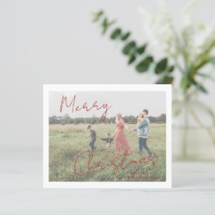 Rustikales Script-Foto Moderne Weihnachtskarte