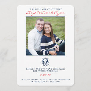 Rustikales Seepferd Save the Date Fotokarte