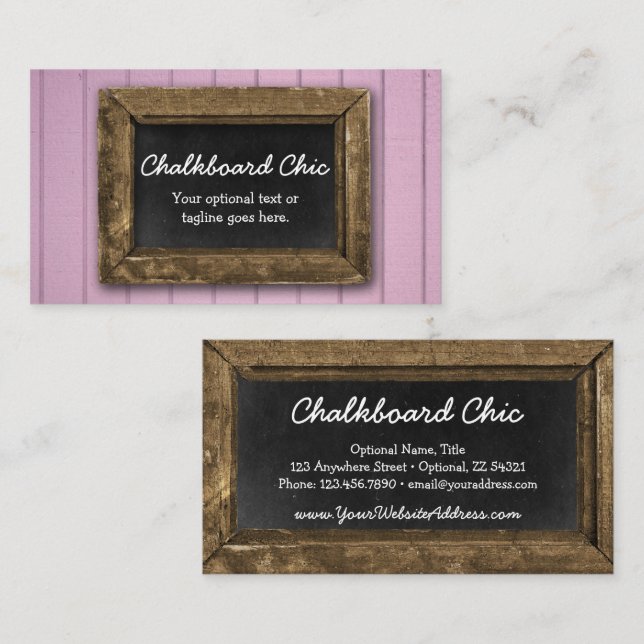 Rustikales Shabby Chic aus Holzkalkplatten Lila Visitenkarte (Vorne/Hinten)