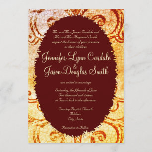 Rustikales Shabby Country Maroon Hochzeit Einladun Einladung