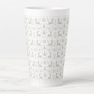 Rustikales, Silber/Weiß modernes Weihnachtsmuster Milchtasse