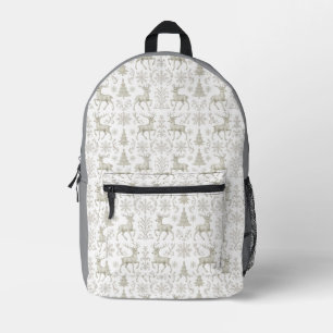 Rustikales, Silber/Weißes modernes Weihnachtsmuste Bedruckter Rucksack