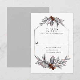 Rustikales Silbergrau Rust Brown Berries UAWG RSVP Karte