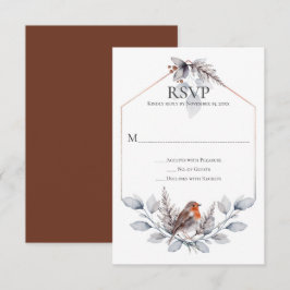 Rustikales Silbergrauer Rost Botanicals Bird UAWG RSVP Karte