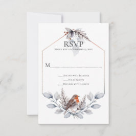 Rustikales Silbergrauer Rost Botanicals Bird UAWG RSVP Karte