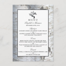 Rustikales "Silver Birch Tree Wedding"-Menü Menükarte