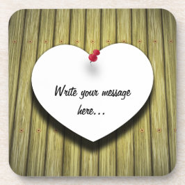 Rustikales Skript für das Papierherz Getränkeuntersetzer