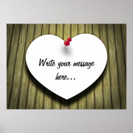 Rustikales Skript für das Papierherz Poster