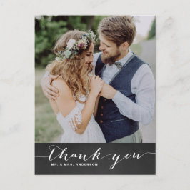 Rustikales Skript Hochzeit Vertikal Danke Postcard Postkarte