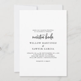Rustikales Skript Spanisch Nuestra Boda Einladung