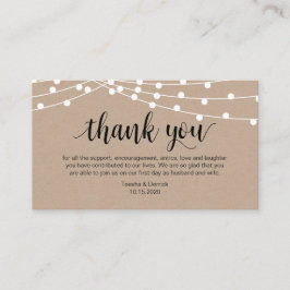 Rustikales Skript, Streichellicht, Hochzeit Danke Begleitkarte