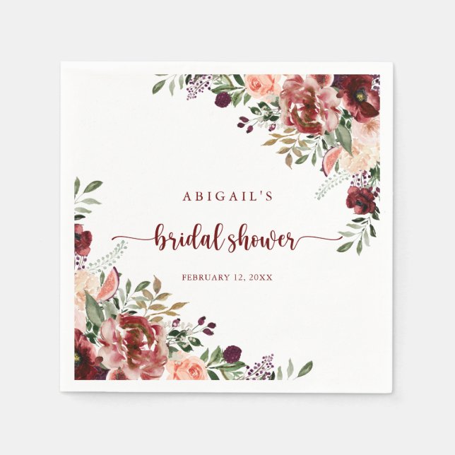 Rustikales Sommfloral Brautparty Napkins Serviette (Vorderseite)
