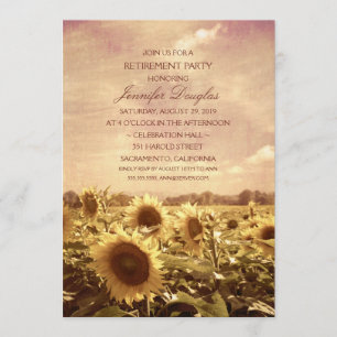 Rustikales Sonnenblume-Feld-Blumenruhestands-Party Einladung