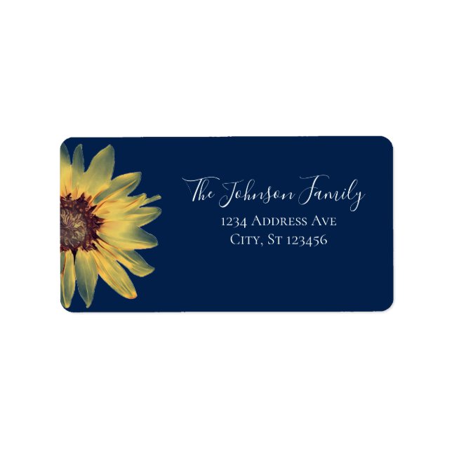 Rustikales Sonnenblumen-Adressetikett Adressaufkleber (Vorne)