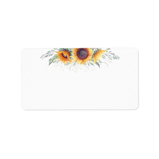Rustikales Sonnenblumen | Blank Adressaufkleber (Vorne)