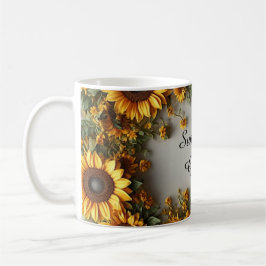 Rustikales Sonnenblumen-Blumenstrauß-Design Kaffeetasse