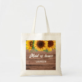 Rustikales Sonnenblumen-Brautjungfern-Geschenk Tragetasche