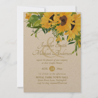 Rustikales Sonnenblumen Brautparty Ampersand Paare
