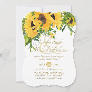 Rustikales Sonnenblumen Brautparty Ampersand Paare