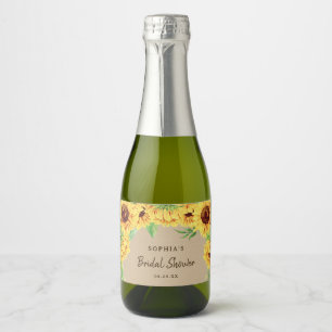 Rustikales Sonnenblumen Brautparty Sparkling Weink