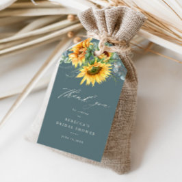 Rustikales Sonnenblumen-Brautparty Vielen Dank Geschenkanhänger