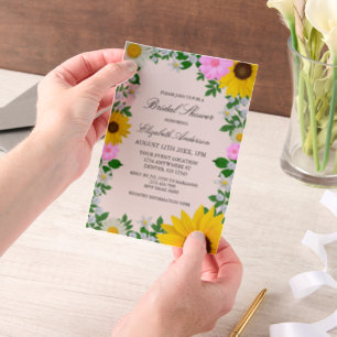Rustikales Sonnenblumen Daisy Floral Brautparty