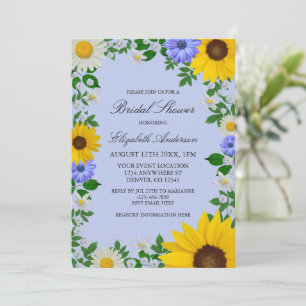 Rustikales Sonnenblumen Daisy Floral Brautparty Einladung