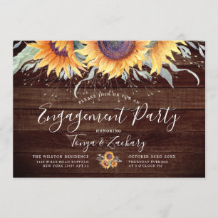 Rustikales Sonnenblumen   Engagement Einladung