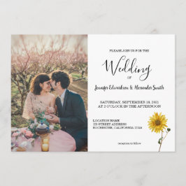 Rustikales Sonnenblumen Foto Land Hochzeit Einladung