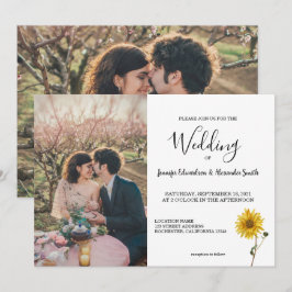 Rustikales Sonnenblumen Foto Land Hochzeit Invi Einladung