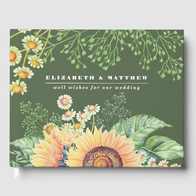 Rustikales Sonnenblumen-Gästebuch Gästebuch (Vorderseite)