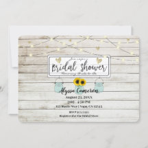 Rustikales Sonnenblumen Mason Jars & Lights Brautp