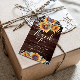Rustikales Sonnenblumen | Vielen Dank Geschenkanhänger