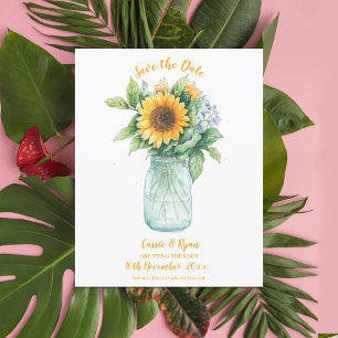 Rustikales Sonnenblumenland Hochzeit Save the Date