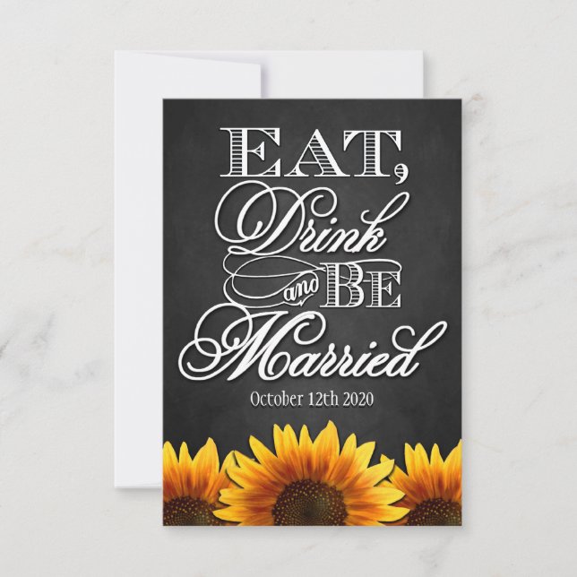 Rustikales Sonnenblumenland Hochzeitskarten RSVP Karte (Vorderseite)