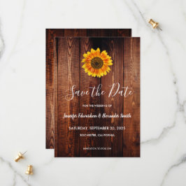 Rustikales Sonnenblumenland Save the Date