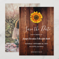 Rustikales Sonnenblumenland Save the Date