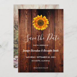 Rustikales Sonnenblumenland Save the Date