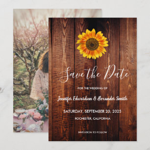 Rustikales Sonnenblumenland Save the Date