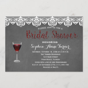 Rustikales Spitzenweine Degustation Bridal Dusche  Einladung