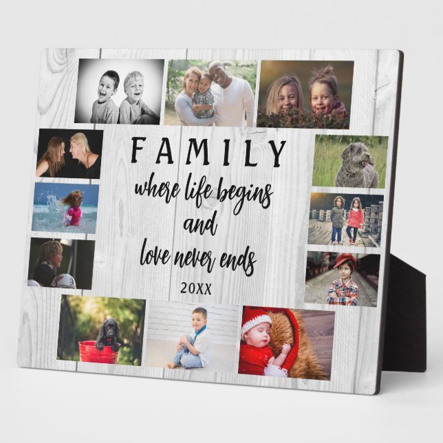 Rustikales Sprichwort der Familie Keepake FotoColl Fotoplatte (Seite)