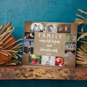 Rustikales Sprichwort der Familie Keepake FotoColl Fotoplatte