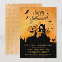 Rustikales Spuk House Halloween-Party Einladung