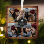 Rustikales Stallholz 4 Bilder Familie FotoCollage Ornament Aus Metall<br><div class="desc">Laden Sie Ihre Lieblings-Fotos hoch,  um Ihr eigenes personalisiertes Keepake-Foto-Geschenk zu machen.</div>